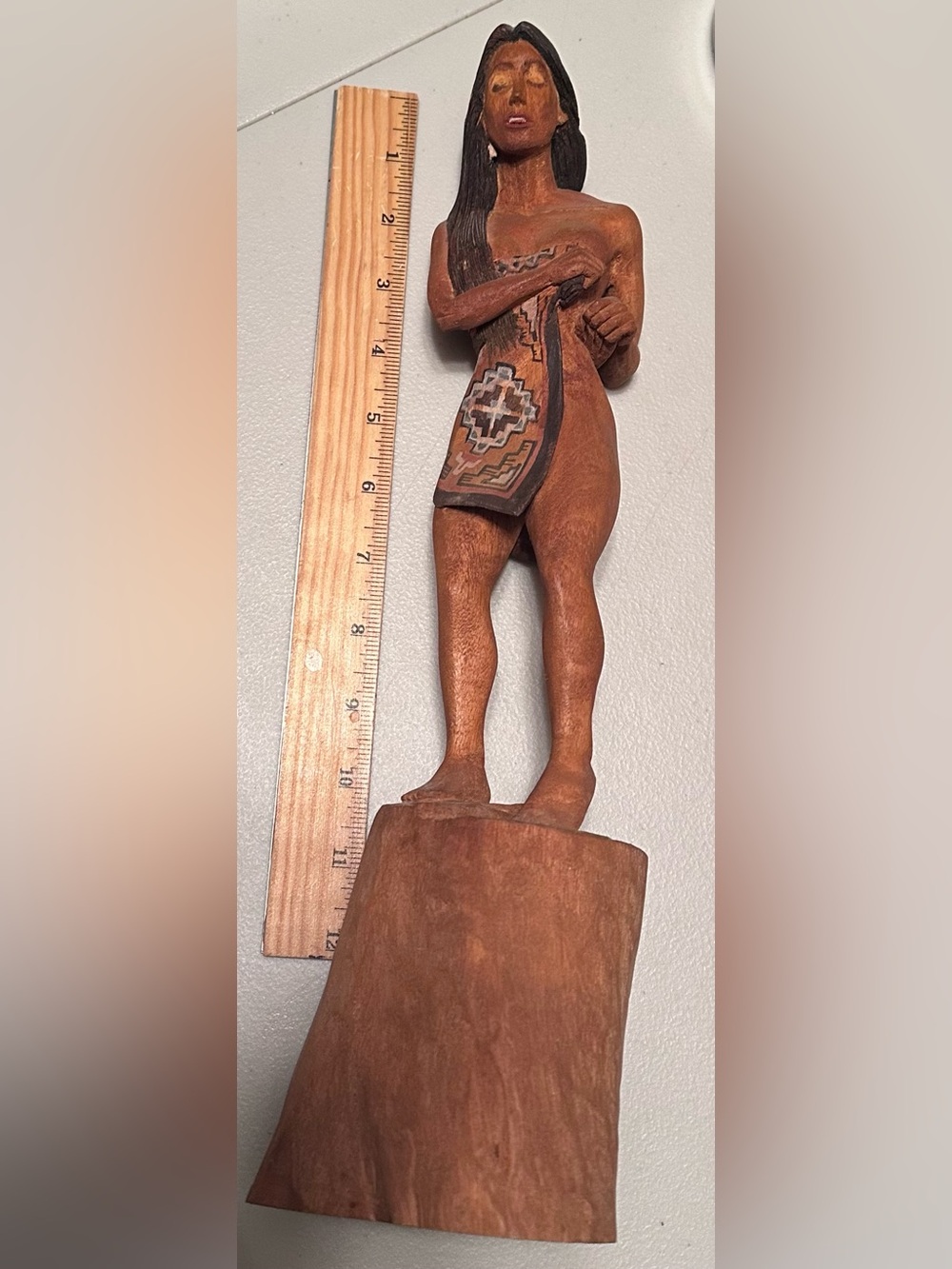Raymond Chee wood carving of native woman from the 80’s